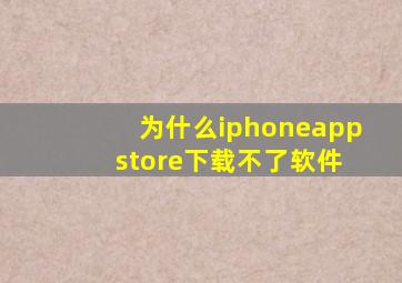 为什么iphoneapp store下载不了软件